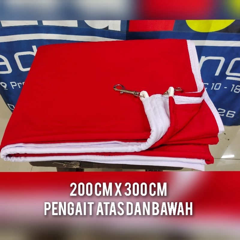 bendera merah putih indonesia bahan drill premium 200 x 300