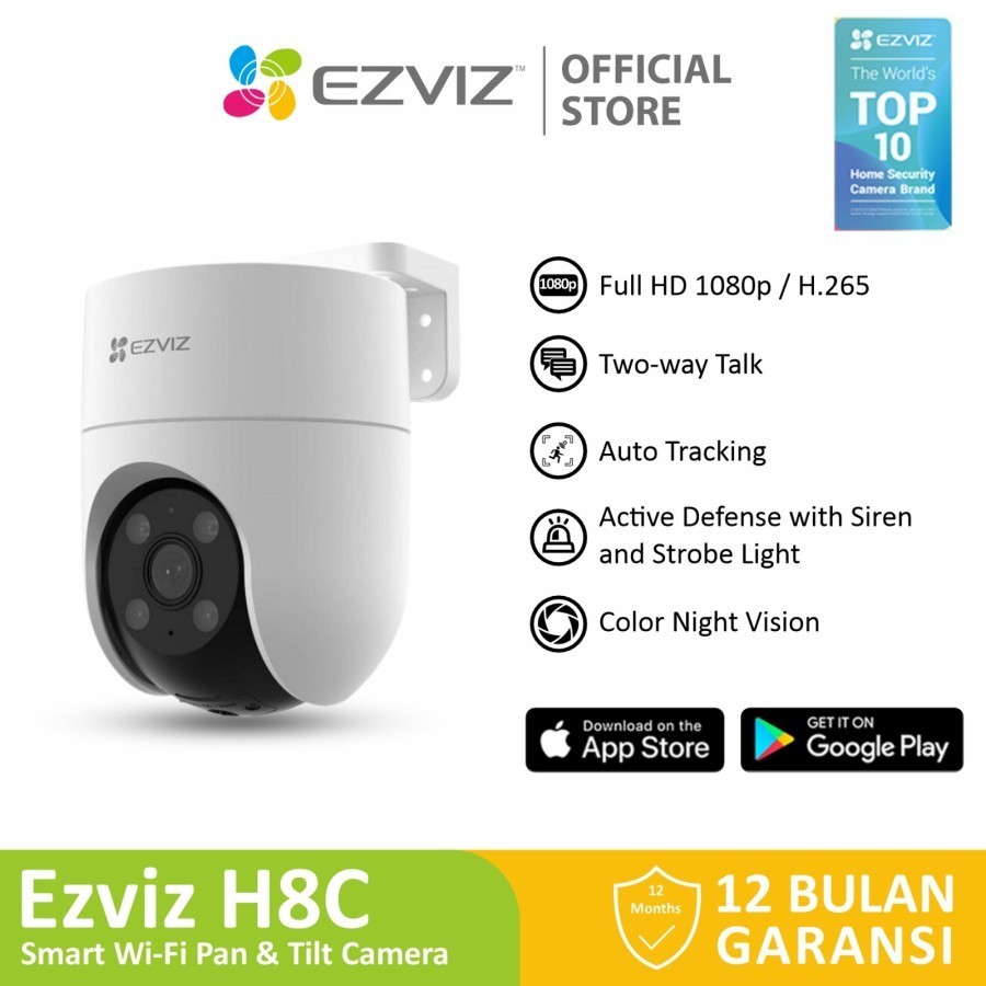 Ezviz H8c Outdoor CCTV Pan & Tilt Wifi IP Camera Auto Tracking 1080p