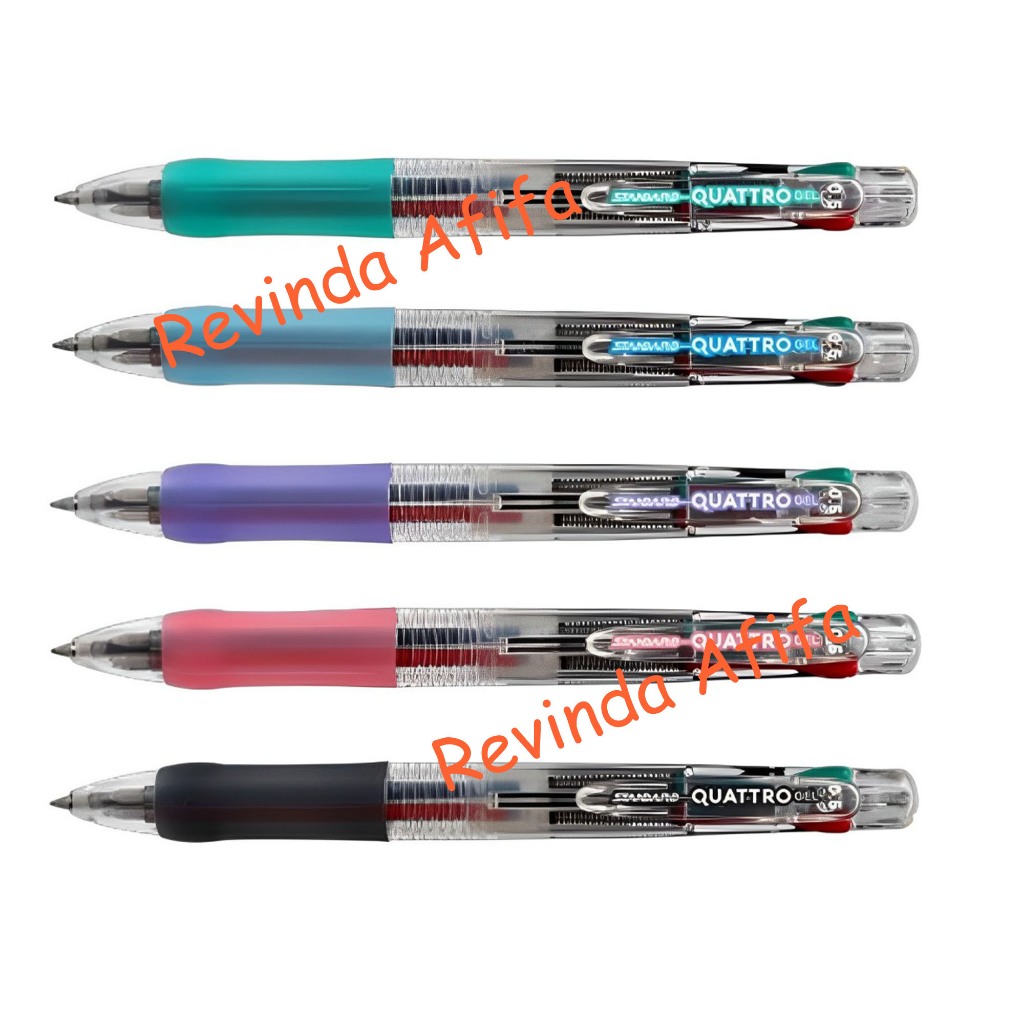 

Standard Pulpen Gel Quattro 4 in 1 Clear Body / Body Transparan Pulpen 4 Warna / satuan