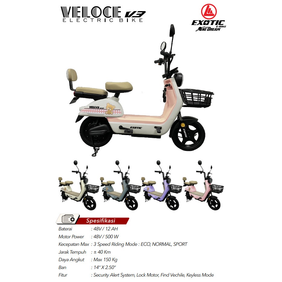 VELOCE V3 EXOTIC SEPEDA LISTRIK