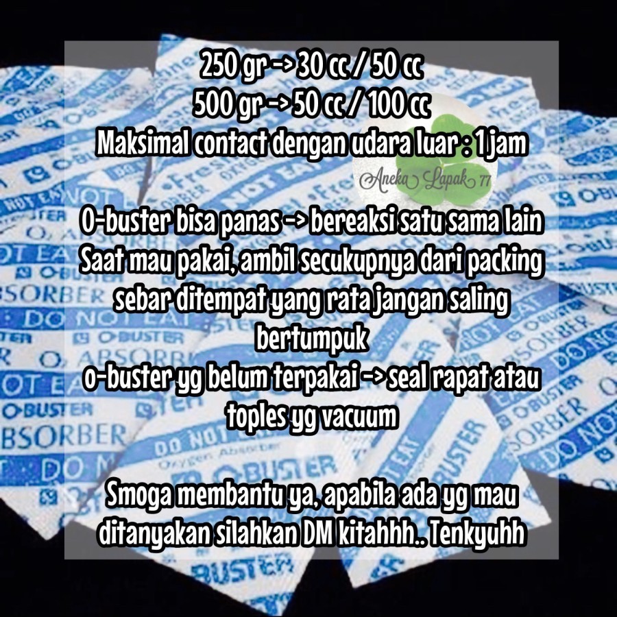 

40 pcs Oxygen Absorber O-Buster 500 cc Pengawet Makanan Grosir Murah