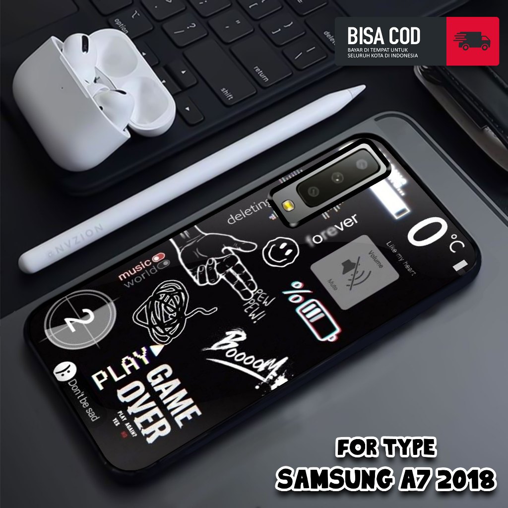 Case SAMSUNG A7 2018 - Casing SAMSUNG A7 2018 - MOTIF NASA TICKET - Hardcase Premium Glossy - Casing