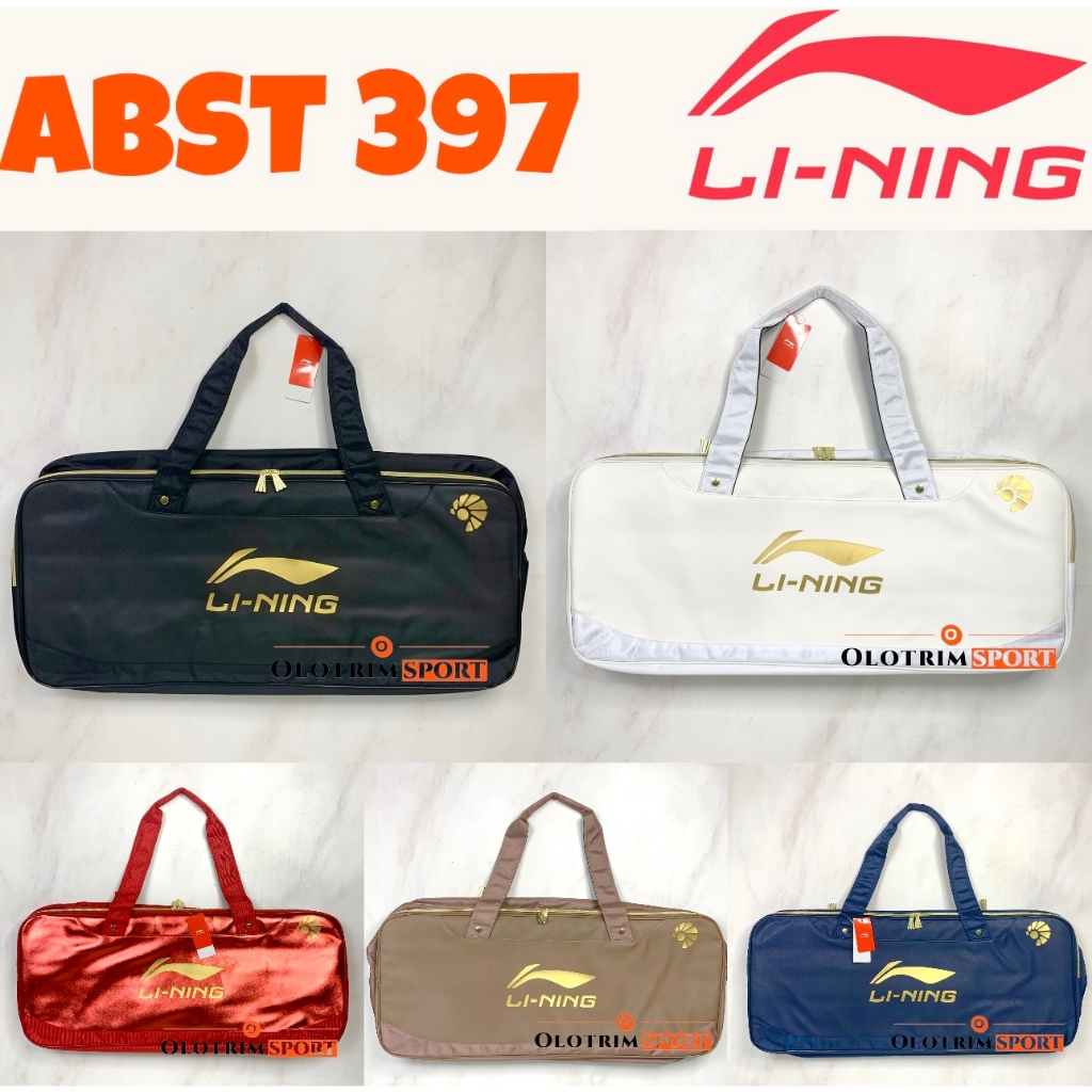 Tas Badminton LINING 3R ABST 397 3 R SQUARE PETAK Resleting Jinjing Original