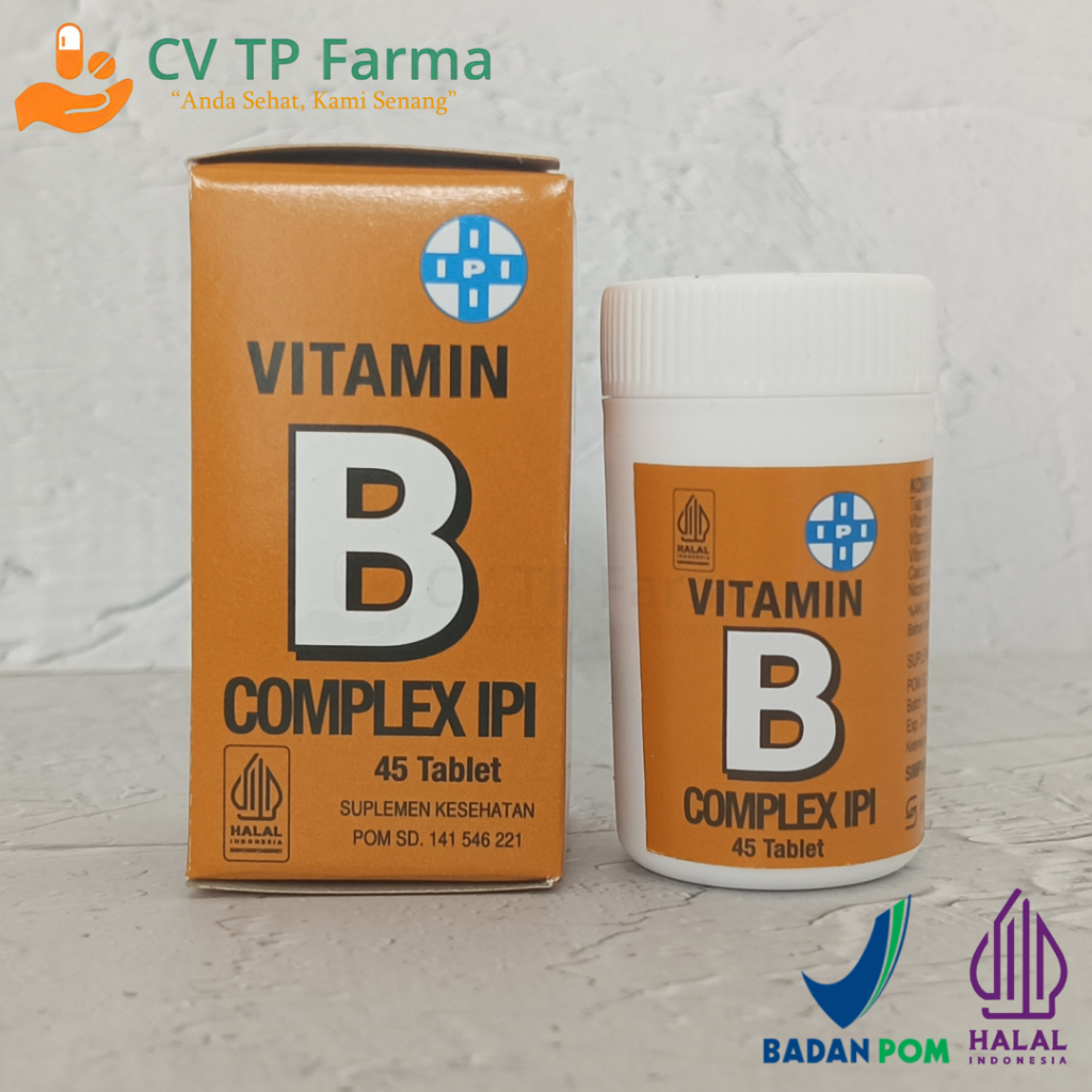 VITAMIN B COMPLEX IPI BOTOL 45 TABLET | SUPLEMEN KESEHATAN  B1 B2 B6 B12 | JAGA KESEHATAN MATA KULIT