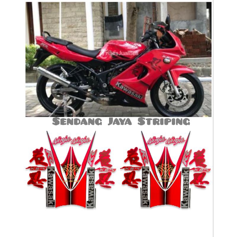 STIKER STRIPING LIS LES POLET STICKER BODY MOTOR KAWASAKI NINJA RR OLD GEN 4 2010 MERAH STANDAR