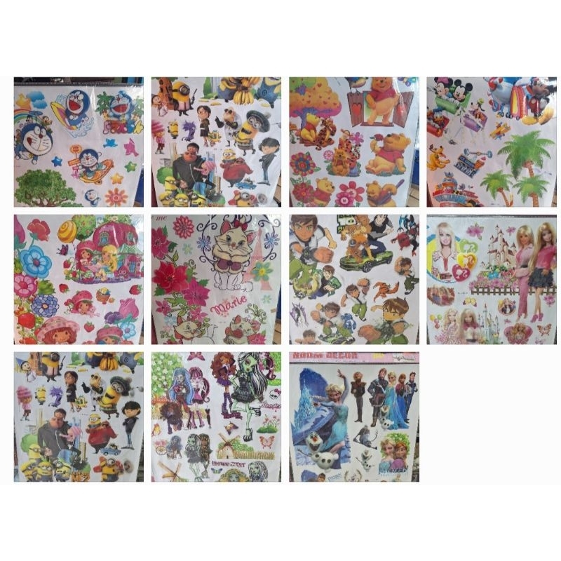 Stiker dinding karakter kartun