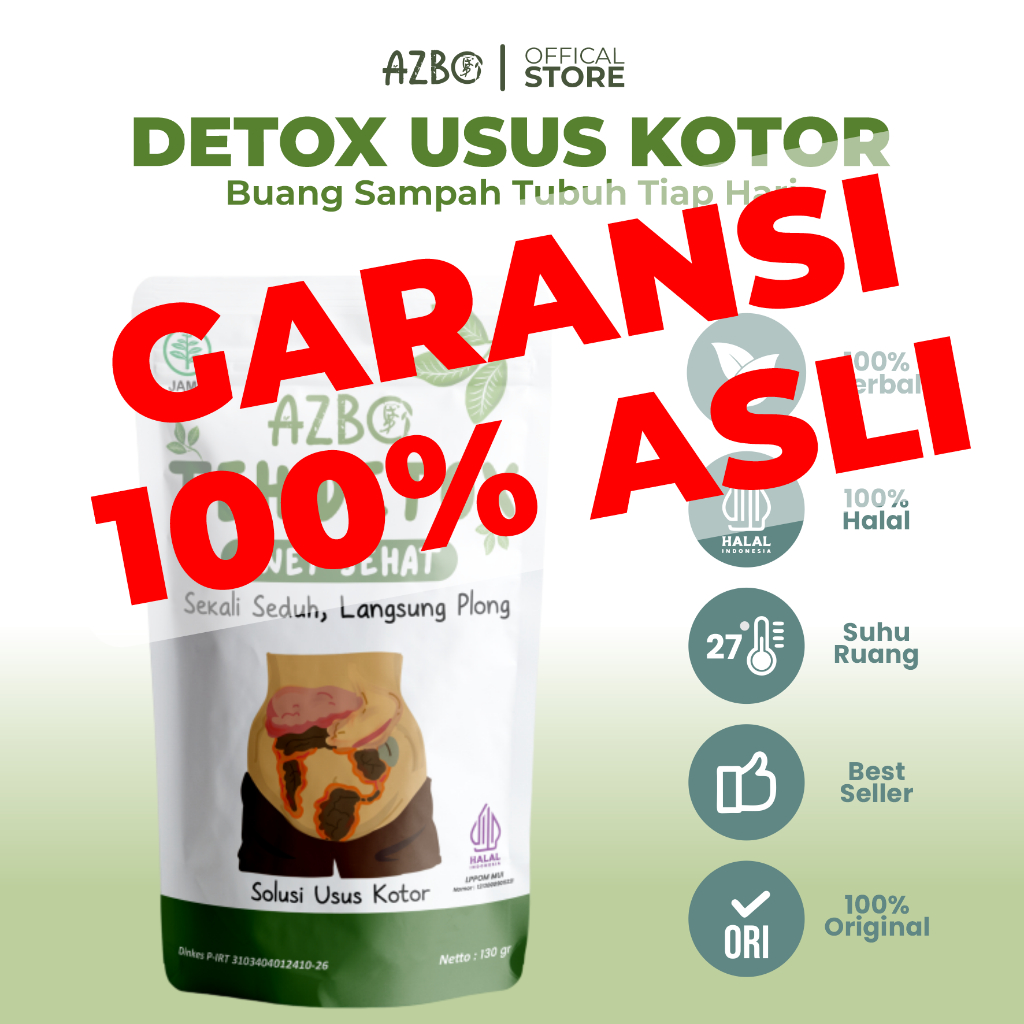 

AZBO Teh Detox Awet Sehat (Herbal Tea) - bersih usus pencernaan