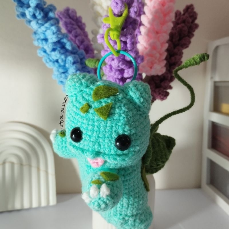 Bulbasaur Keychain Rajut | Bulbasaur Crochet Keychain | Gantungan Kunci Bulbasaur