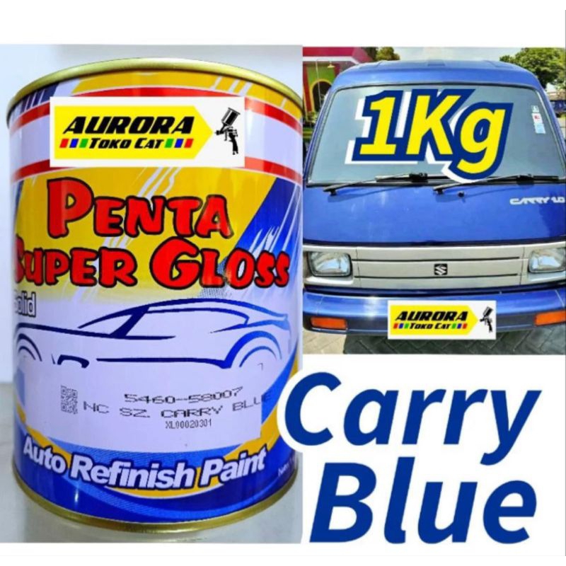 Cat Penta Super Gloss NC Carry Blue 1Kg Biru Ceri Cary Biru Solid Duco Duko