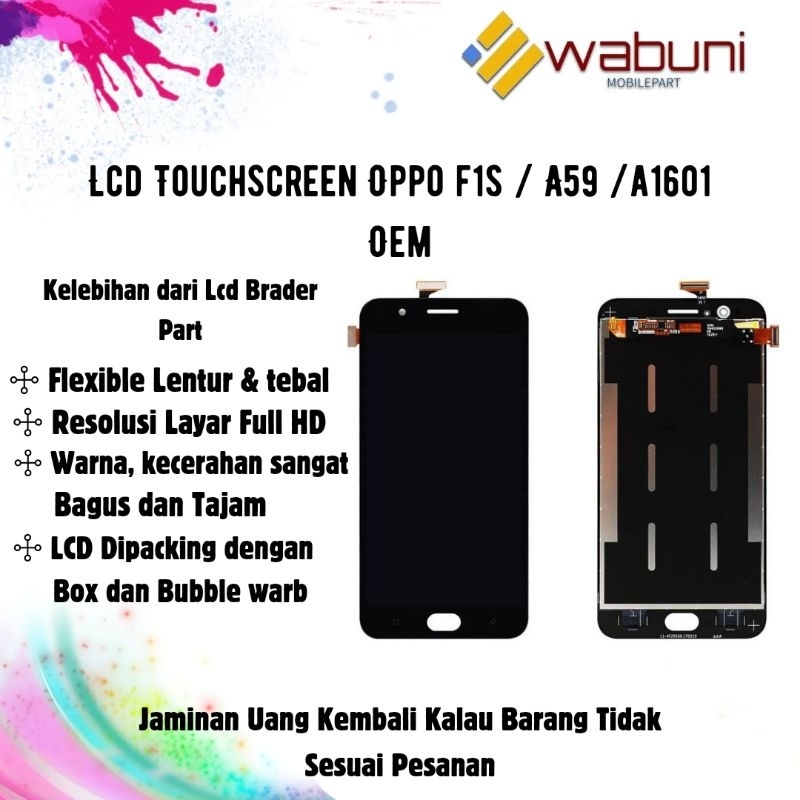 Wabunimobilepart Lcd Touchscreen Oppo F1s / A59 / A1601 OEM / Lcd oppo / touchscreen oppo / layar hp