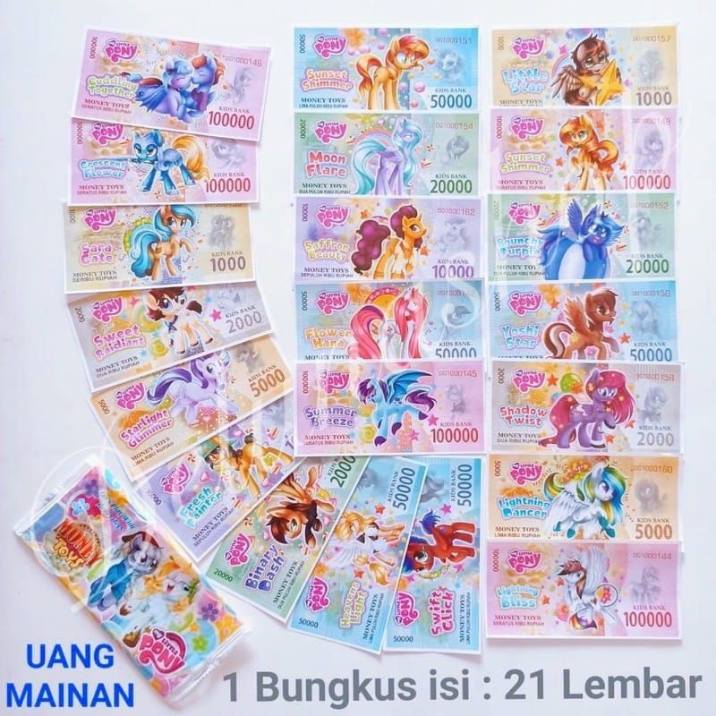 Uang Mainan Karakter Duitan  Edukasi Uang Palsu Mainan Uang Kertas