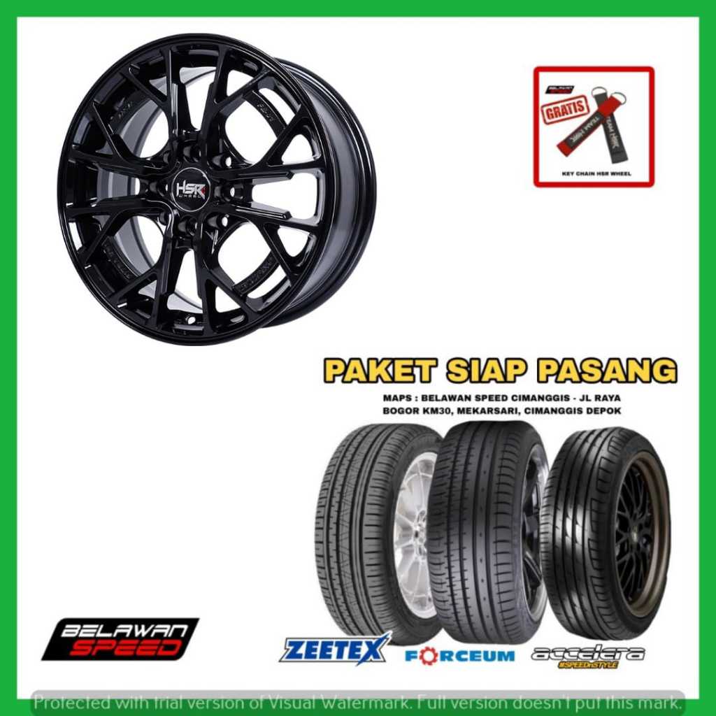 PAKETAN PELEK MOBIL PLUS BAN HSR FE01 RING 15 R15 PCD 4X100/114,3 UNTUK BRIO JAZZ VIOS CALYA AGYA NI