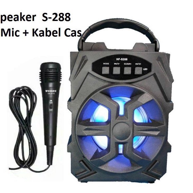 Bestseller Rhm COD BRY  SPEAKER BLUETOOTH S288  S 288 PLUS MIC KARAOKE PORTABLE