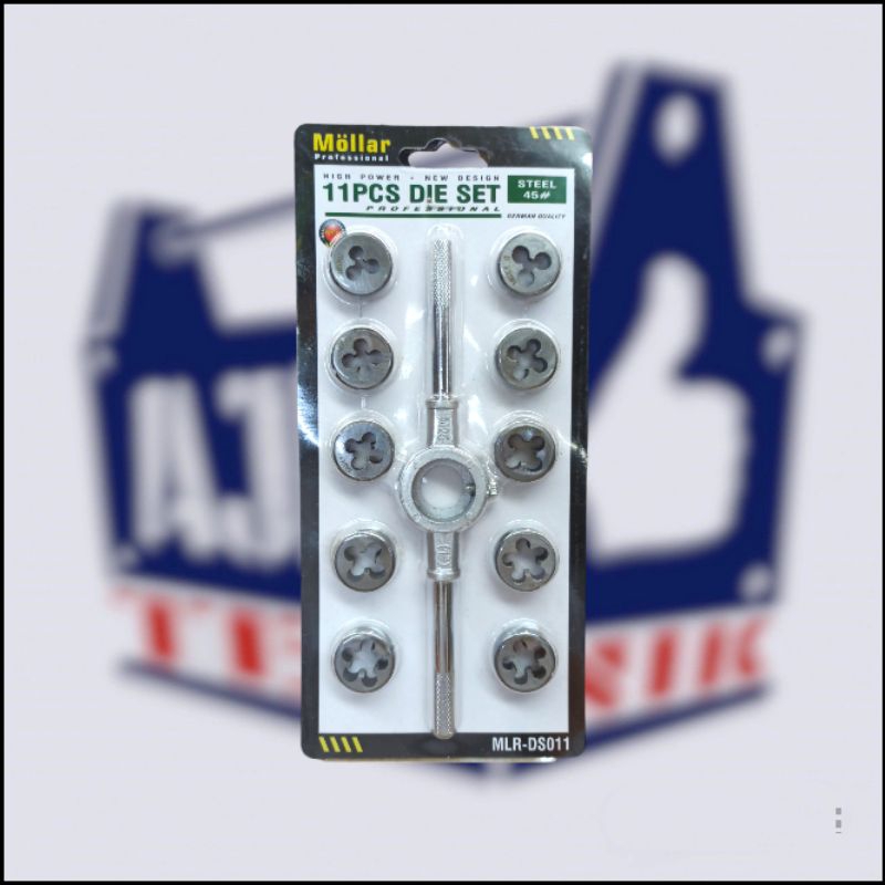 Mollar die set 11pcs handle mata senai ke baut sekrup