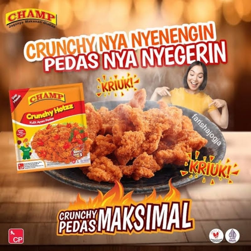 

✨ FSFF ✨ [instant] Champ Crunchy Hotz 300g | Kulit Ayam Pedas Frozen Pack