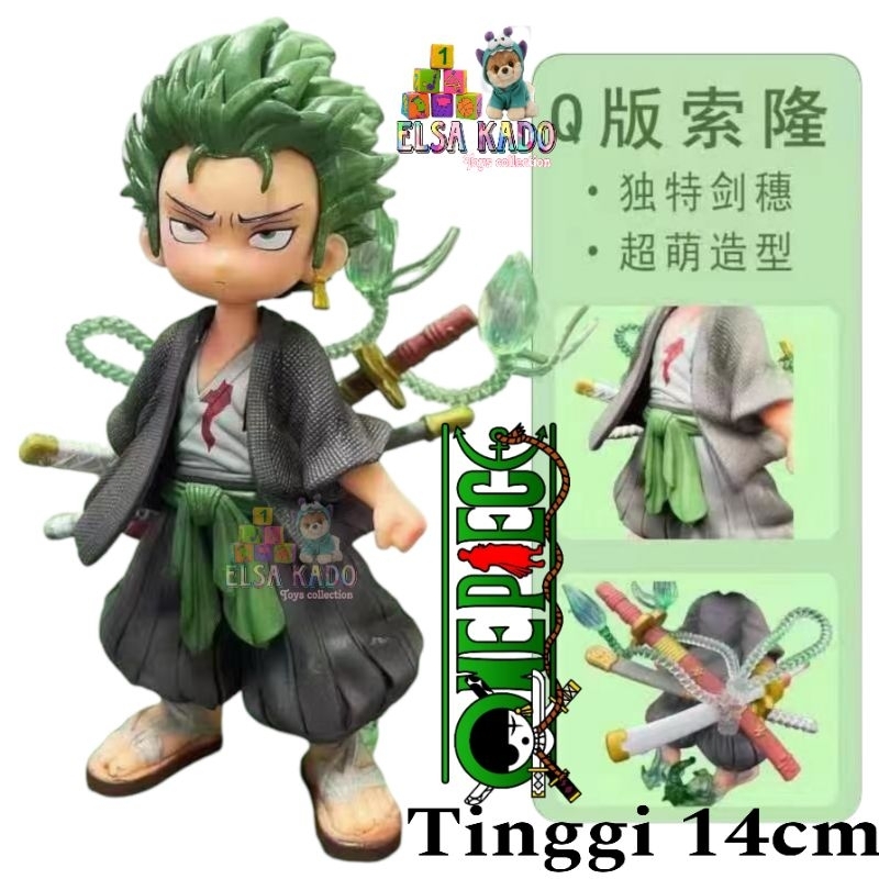 Action Figure Roronoa Zoro Samurai Ver Q Version One Piece Anime