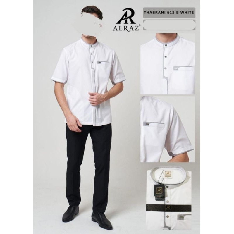 Koko Alraz Thabrani lengan pendek/koko putih Alraz
