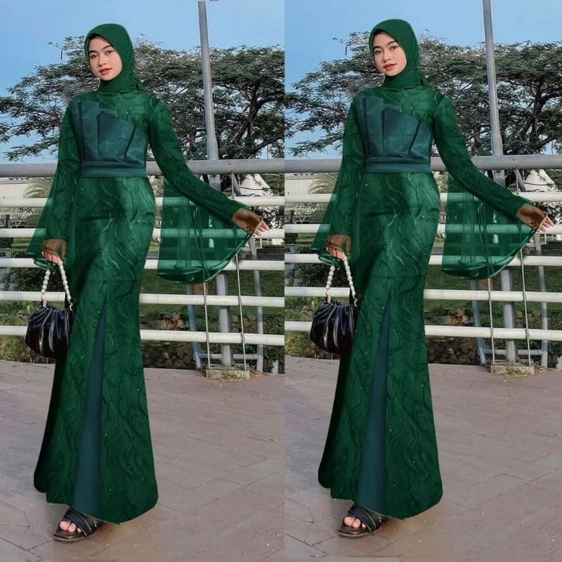 ZHARA - GAMIS DRESS BAJU PESTA FULL BRUKAT TILE IMPORT S M L XL XXL JUMBO PREMIUM FASHION MUSLIM WAN