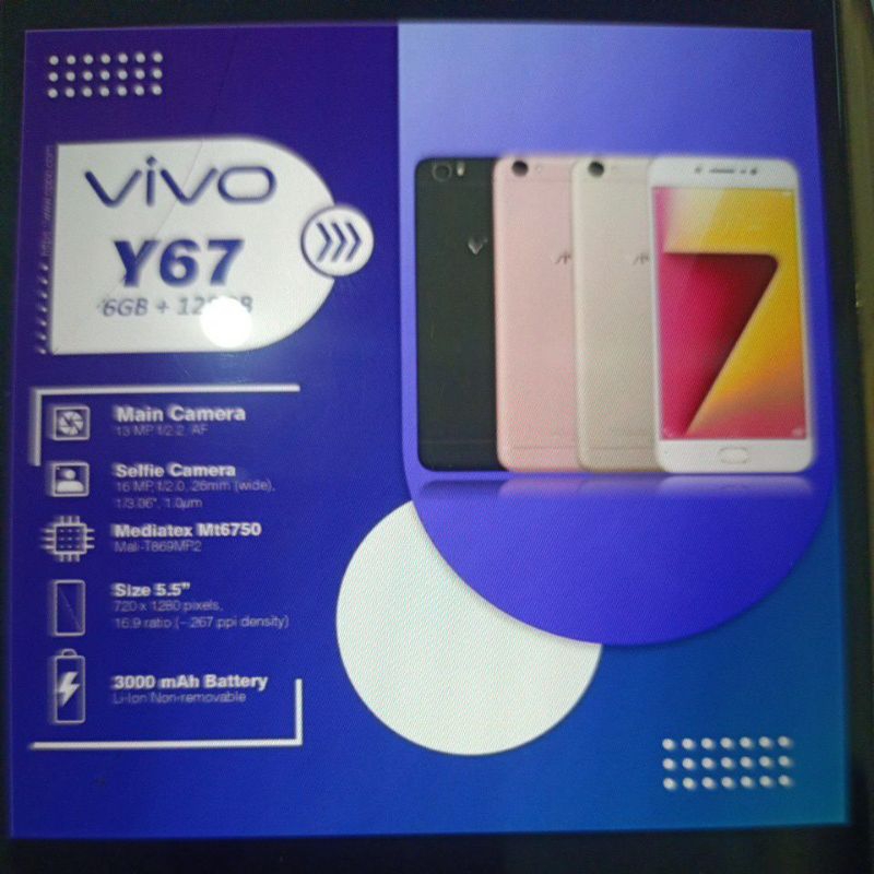 Star HP VIVO Y67 Ram 6/128GB Smartphone MurahAndroid 4G Garanasi Toko 1 Tahun
