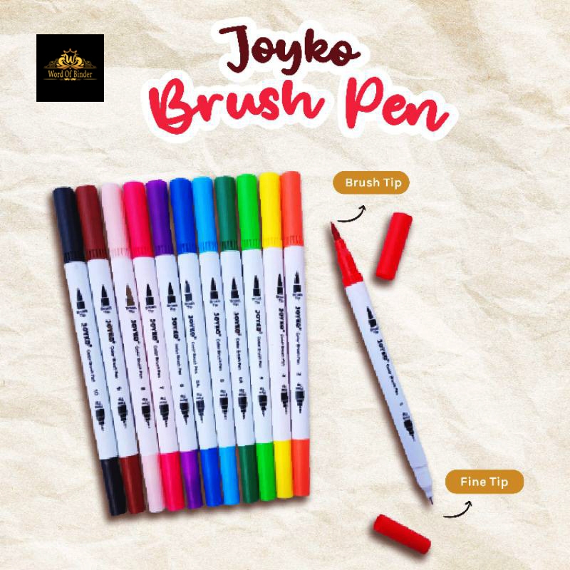 

JOYKO BRUSH PEN 12 WARNA BRUSH DAN PEN 2 SISI