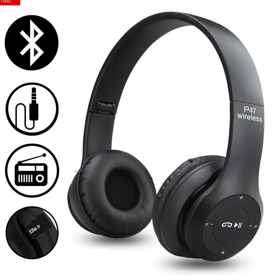 Headmounted P47 Bluetooth headsetBluetooth headset P47Wireless headsetWireless Super Bassearphone  L
