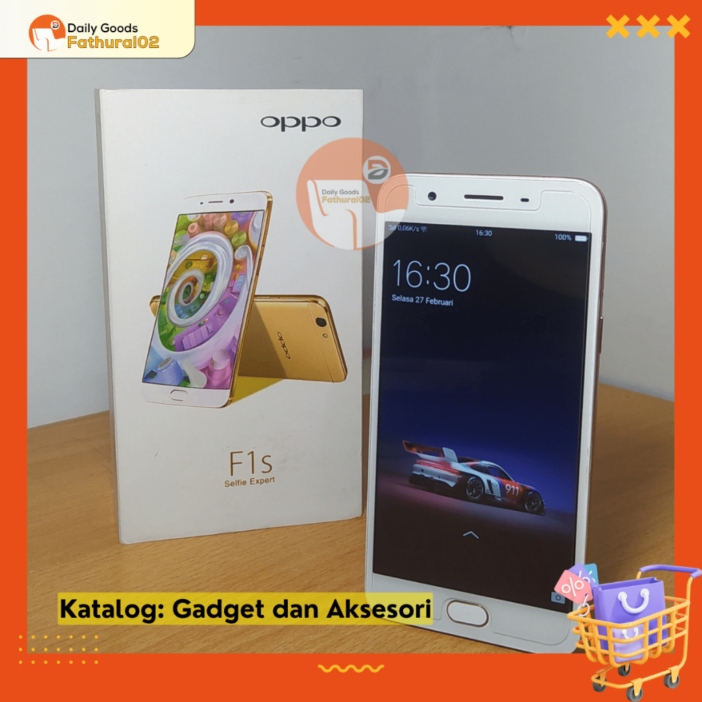 HP Android OPPO F1S Ram 4 / 64 GB 4G LTE Warna Pink Rose Gold Fullset Second Murah Preloved