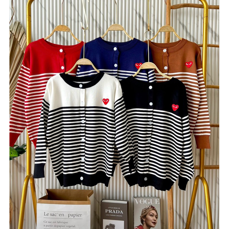 CARDIGAN PLAY GARIS PREMIUM