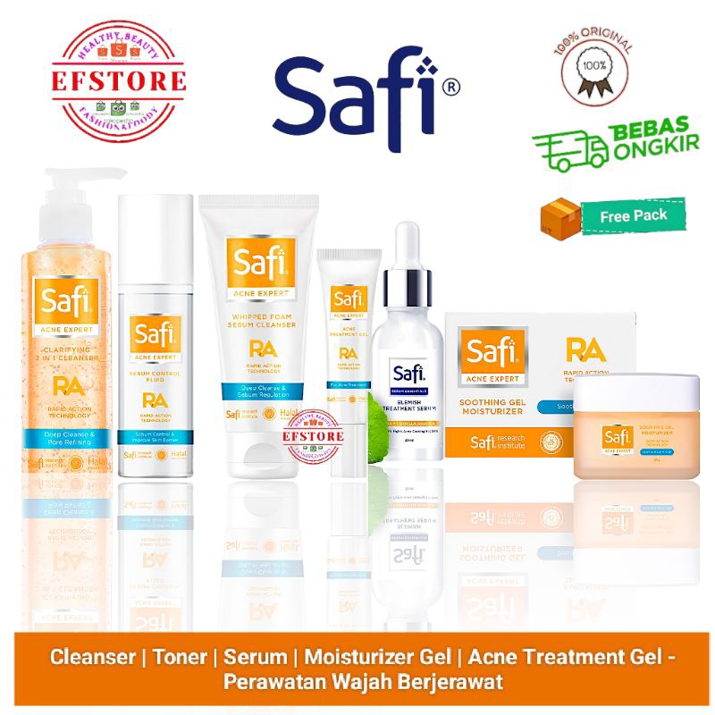 SAFI Acne Expert Rapid Active Whipped Foam | Clarifying 2in1 Cleanser | Sebum Control Fluid | Blemis