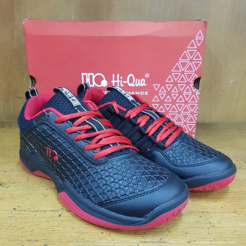 Sepatu Spatu Shoes Badminton Bulutangkis Hiqua Hi qua Hi-qua G-Three Gthree G Three Hitam Original