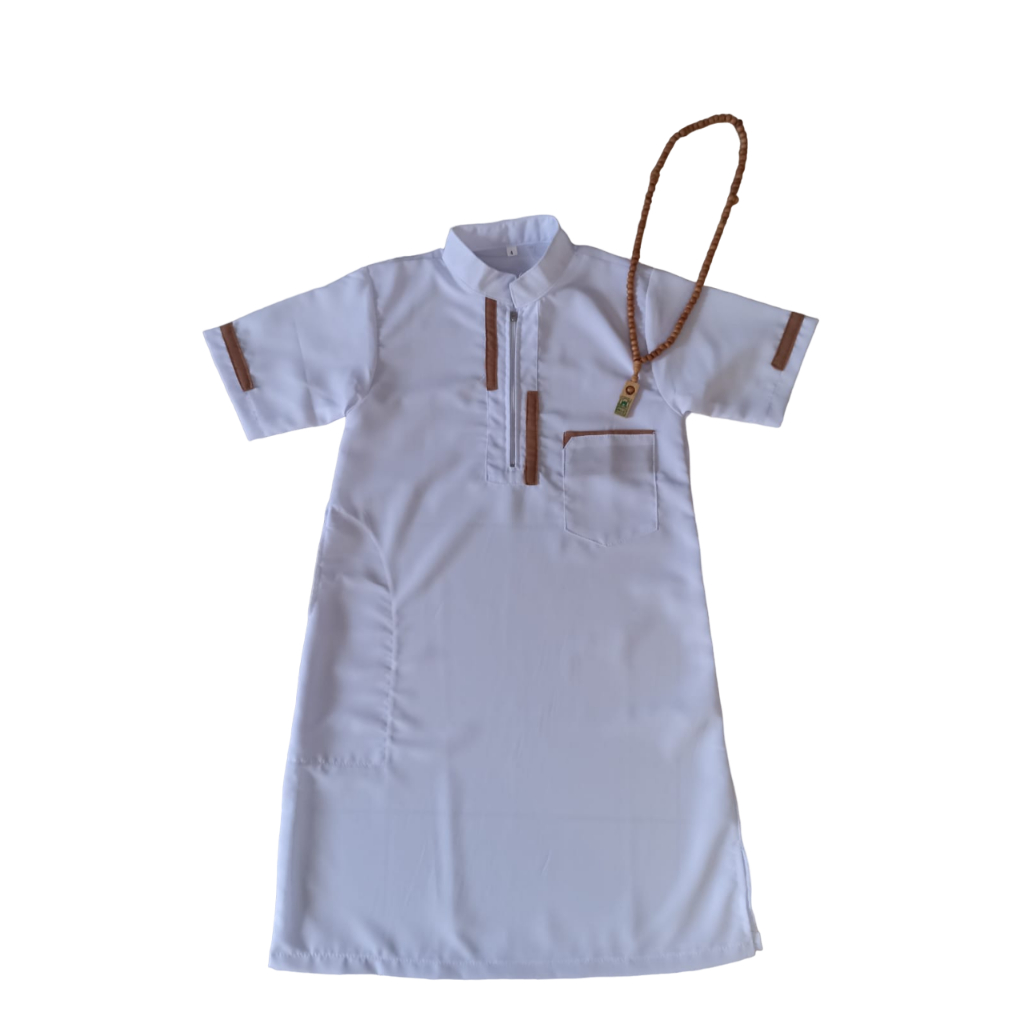 Jubah Muslim Anak Laki Laki Putih / Gamis arab anak laki Navi / Gamis putih anak remaja / Jubah anak