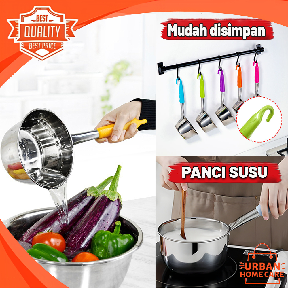 URBAN 16CM / 18CM /Panci Gagang warna warni  panci mie/PANCI MIE STAINLESS/panci mie/PANCI SOUP POT/