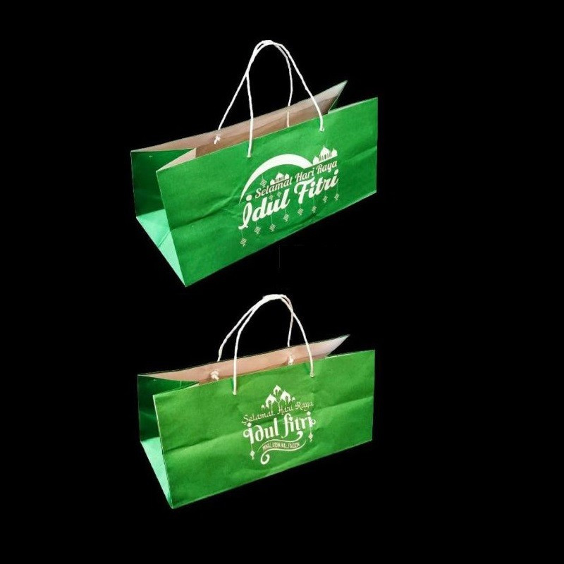 

(5 pcs) paper bag idul fitri goodie bag packaging hempers edisi lebaran ukuran 33 x 15 x 15 cm