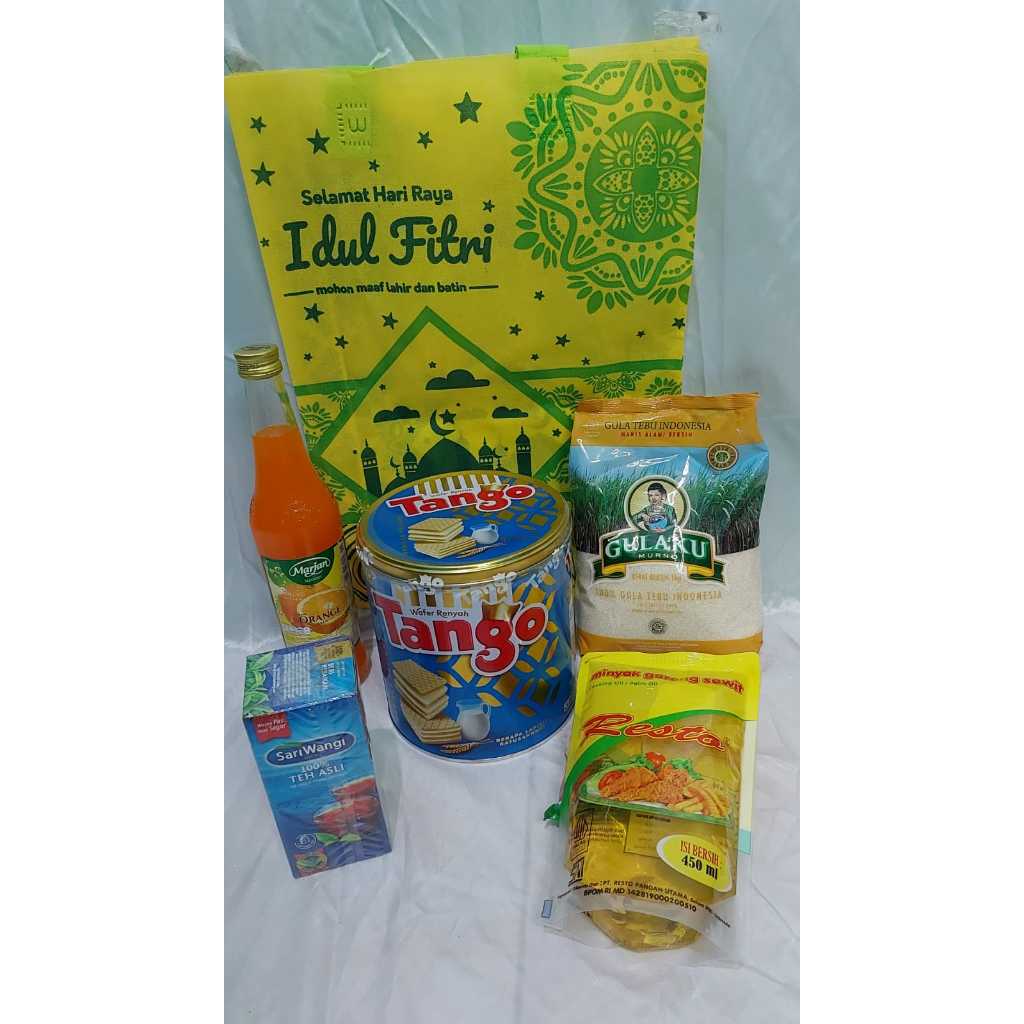 (PAKET 5) Paket Bingkisan Sembako Murah Ramadhan Hampers Lebaran Idul Fitri Murah + Free Tas Totebag