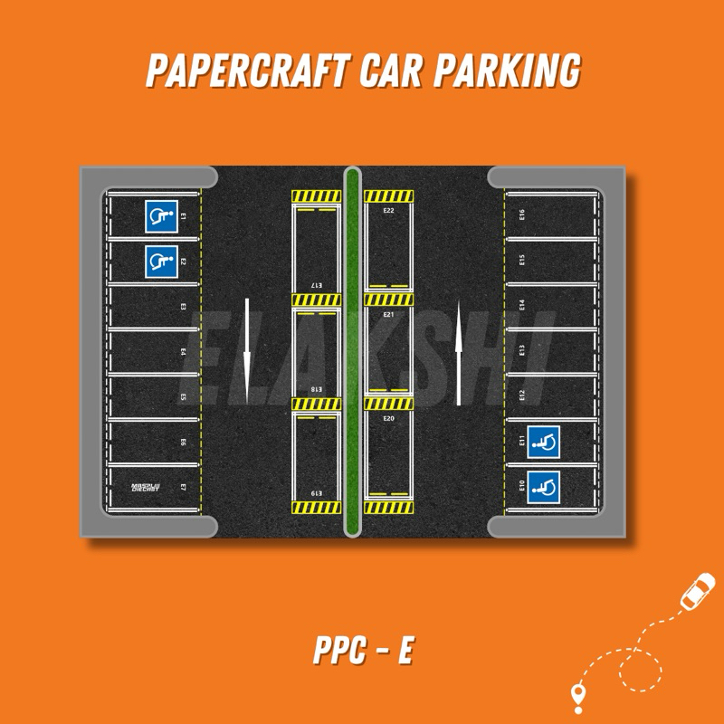 Diorama parkiran papercraft hot wheels 1:64 MODEL E