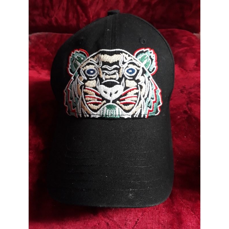 Topi Kenzo Tiger Embriodered Cap Black