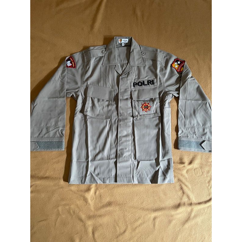 Baju saja PDL Coklat Tactikal jatah Brimob Polri bahan Halus