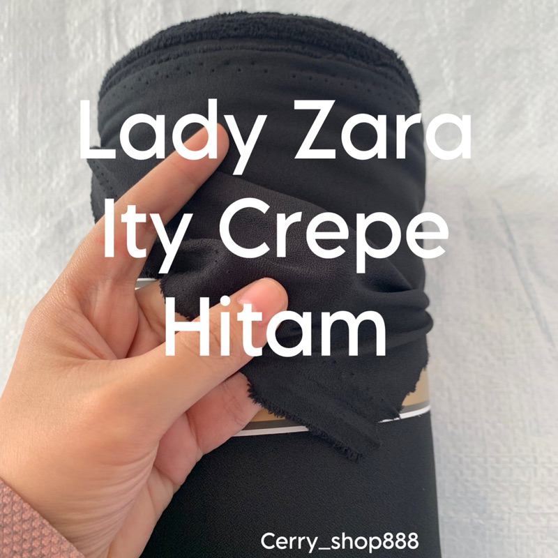 0,5 meter kain hitam polos kain lady zara ity crepe itcitycrape itcrape hitam black kain kerudung ka
