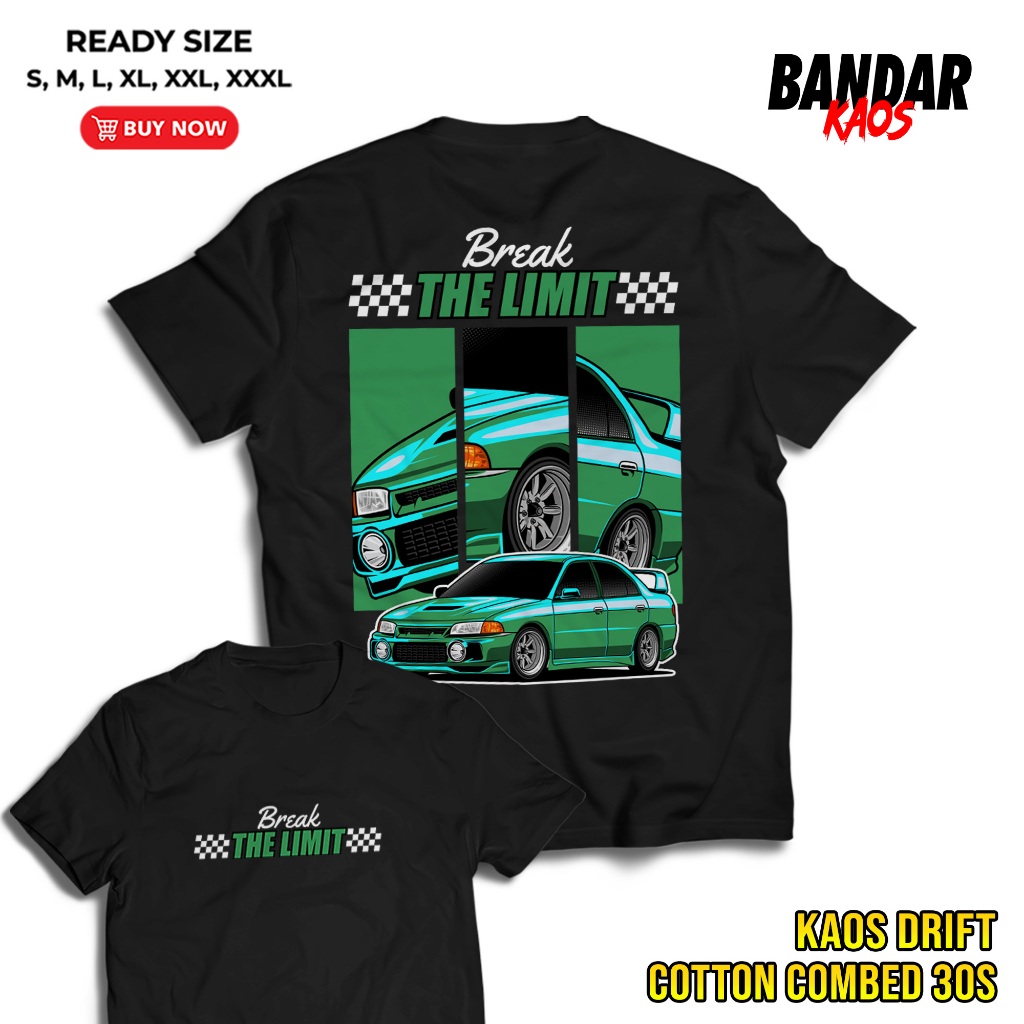 BANDAR KAOS DRIFTER V2 - BREAK THE LIMIT - KAOS RACING DRIIFT INDONESIA - T-SHIRT PRIA - ATASAN PRIA