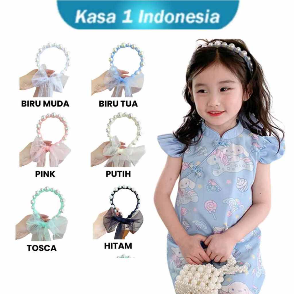 Bandana Anak Perempuan / Bando Anak Mutiara PIta Lucu