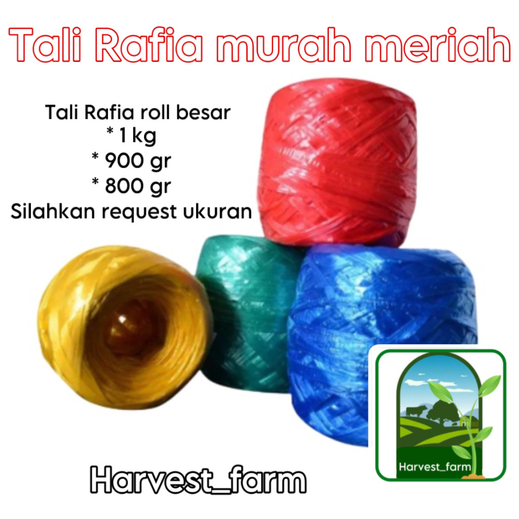 Tali Rafia Murah 1Kg Full / Tali Rafia Warna 1Kg Full / Tali Rafia 1Kg Murah / Tali Rafia Hitam 1Kg 