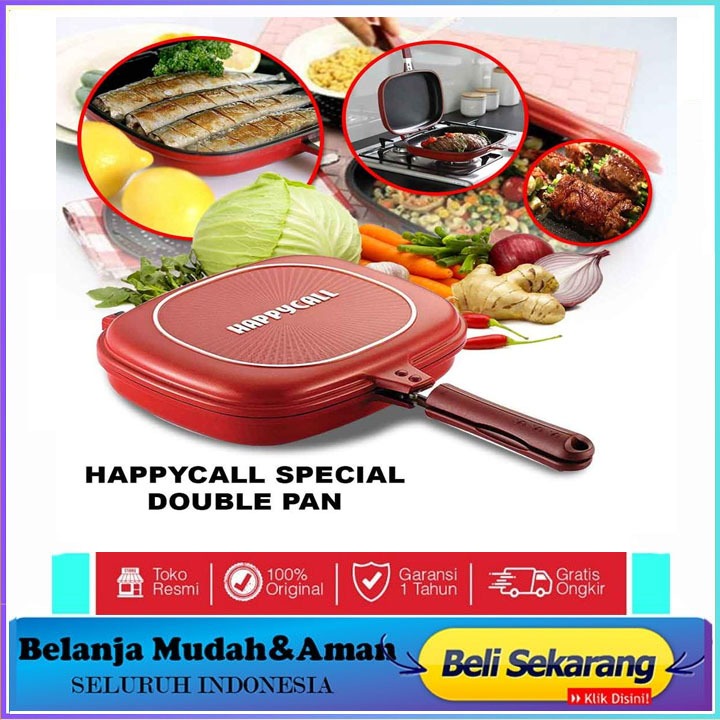 COD) HAPPYCALL DOUBLE PAN 32CM / GRILLER HC 32CM / PANCI HC DOUBLE PAN 32CM / PANGGANGAN HAPPY CALL