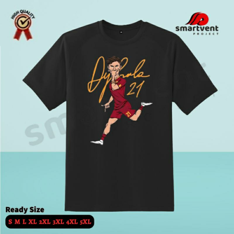 Kaos T-shirt AS ROMA Edisi Dybala Mask Kaos Katun Combed Kaos Distro Romanisti