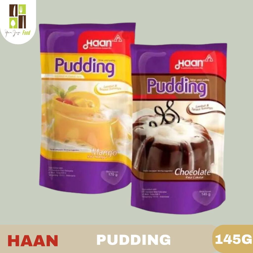 

Haan Pudding Mix / Bubuk Puding Instan Chocolate / Mangga Pouch 145g