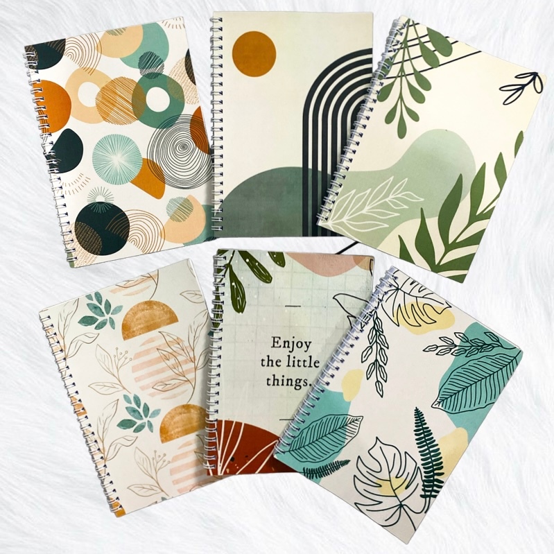 

NoteBook Spiral A5 Aesthetic Brown Memphis Floral / Buku Catatan Sekolah Aestehtic Korea Premium Murah