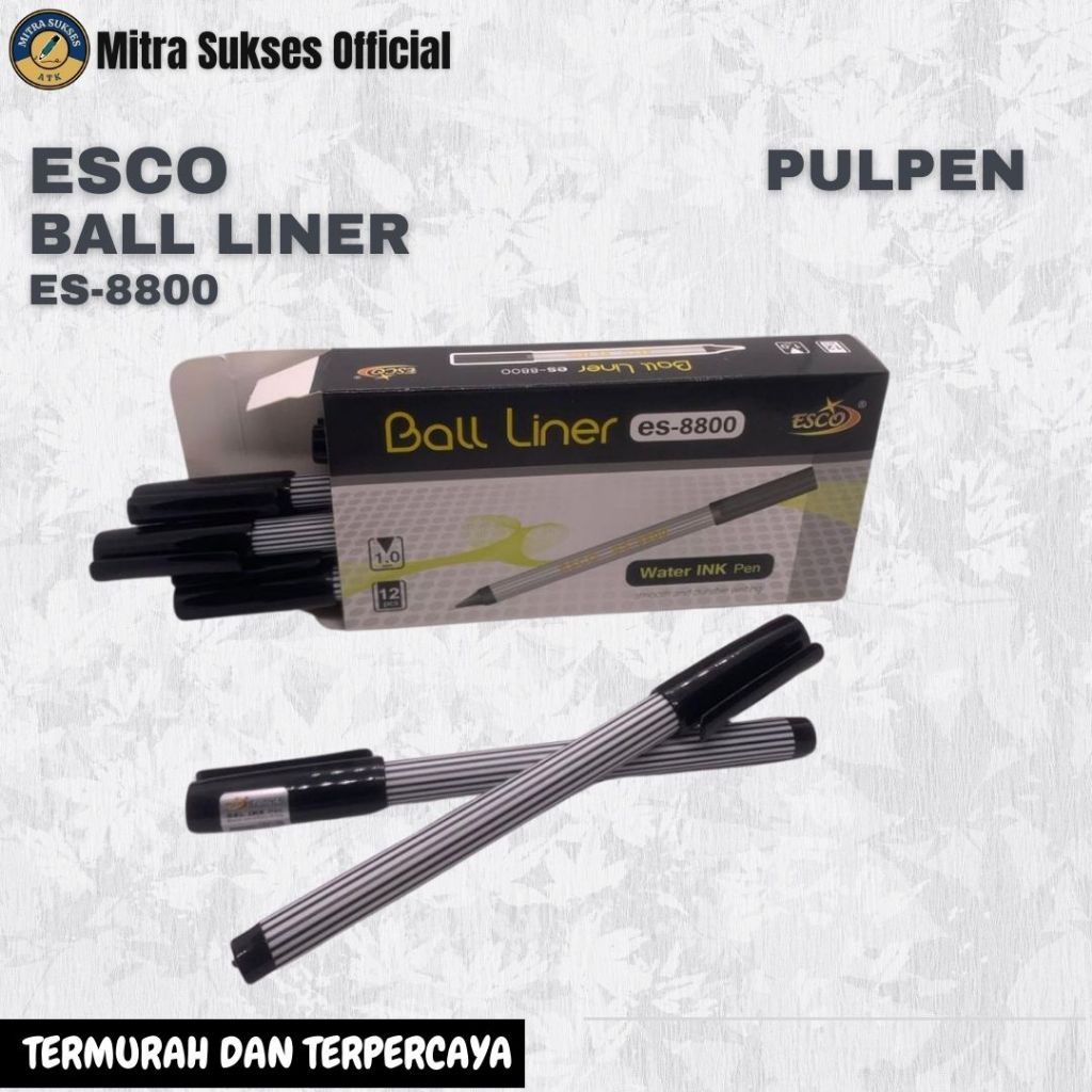 

PULPEN BALL LINER ESCO ES-8800 1.0 MM 1pack (12 pcs)