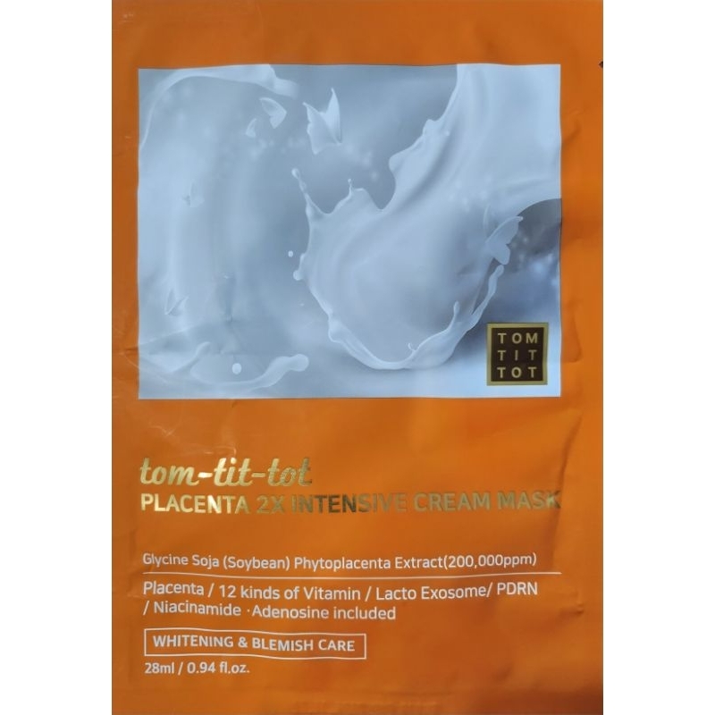 [TOM TIT TOT] Intensive Cream Mask Placenta 28ml Whitening Masker Wajah