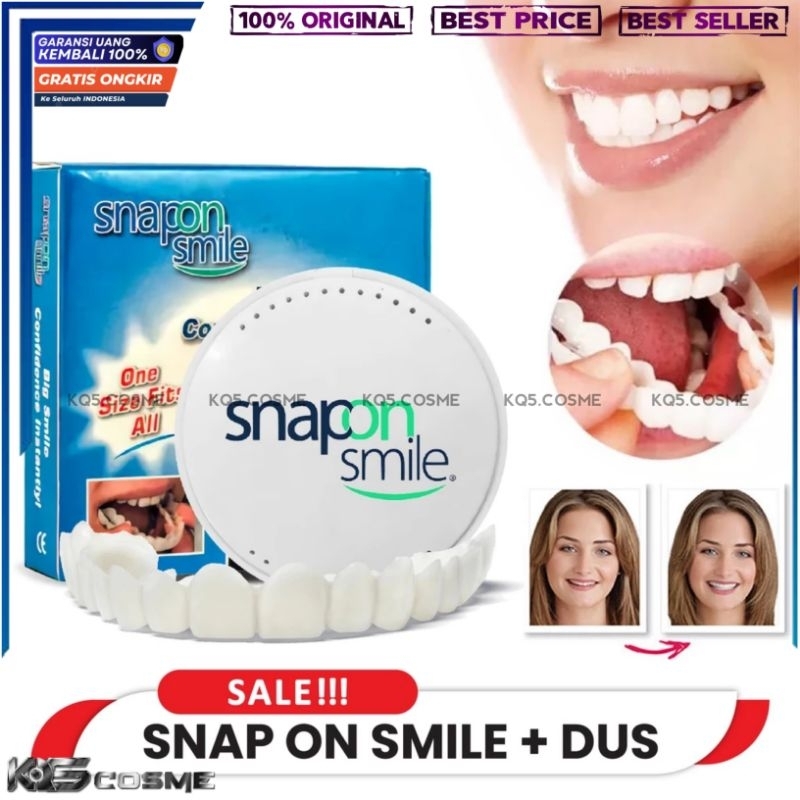 ORIGINAL SNAP ON SMILE Gigi Palsu Instan Sepasang Atas Bawah Lepasan
