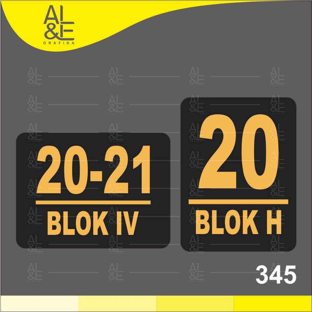 

345 - Stiker Nomor Rumah, Sticker Vinyl, Cetak Premium Indoor _ Tahan Air