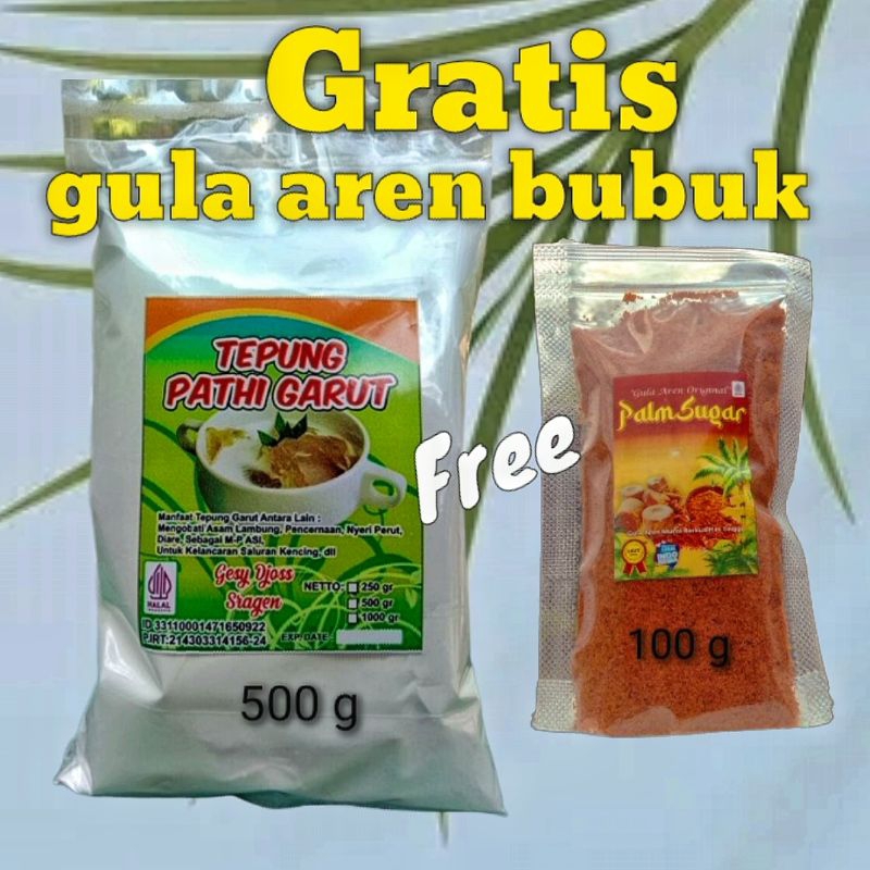 

Tepung garut asli 500 gram gratis gula aren bubuk