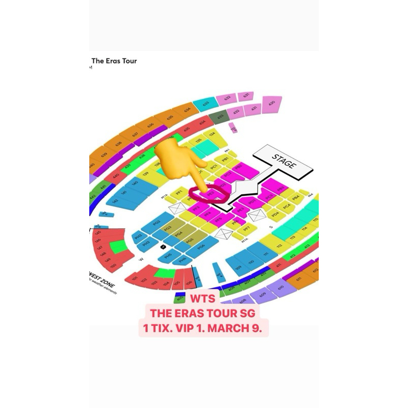 WTS 2 TIX, 9 MARCH, VIP 1. THE ERAS TOUR SINGAPORE TAYLOR SWIFT